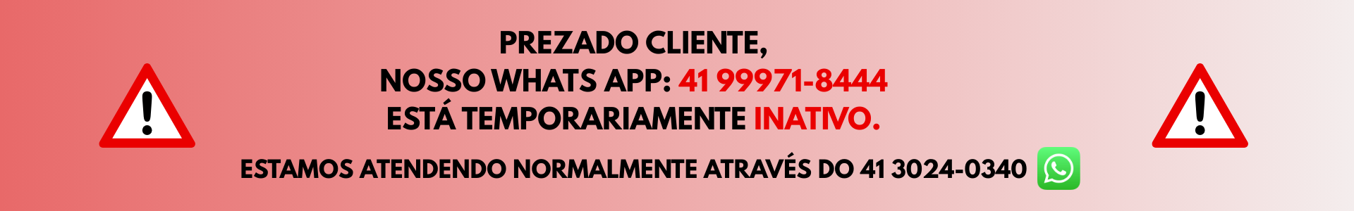 WHATS APP TEMPORARIAMENTE INATIVO