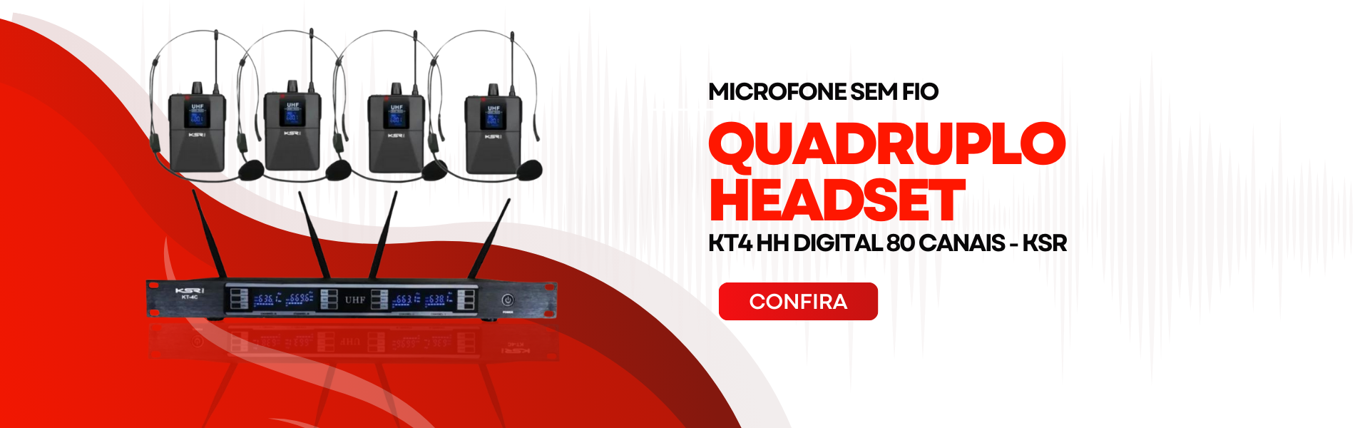 Microfone Sem Fio Quadruplo KSR