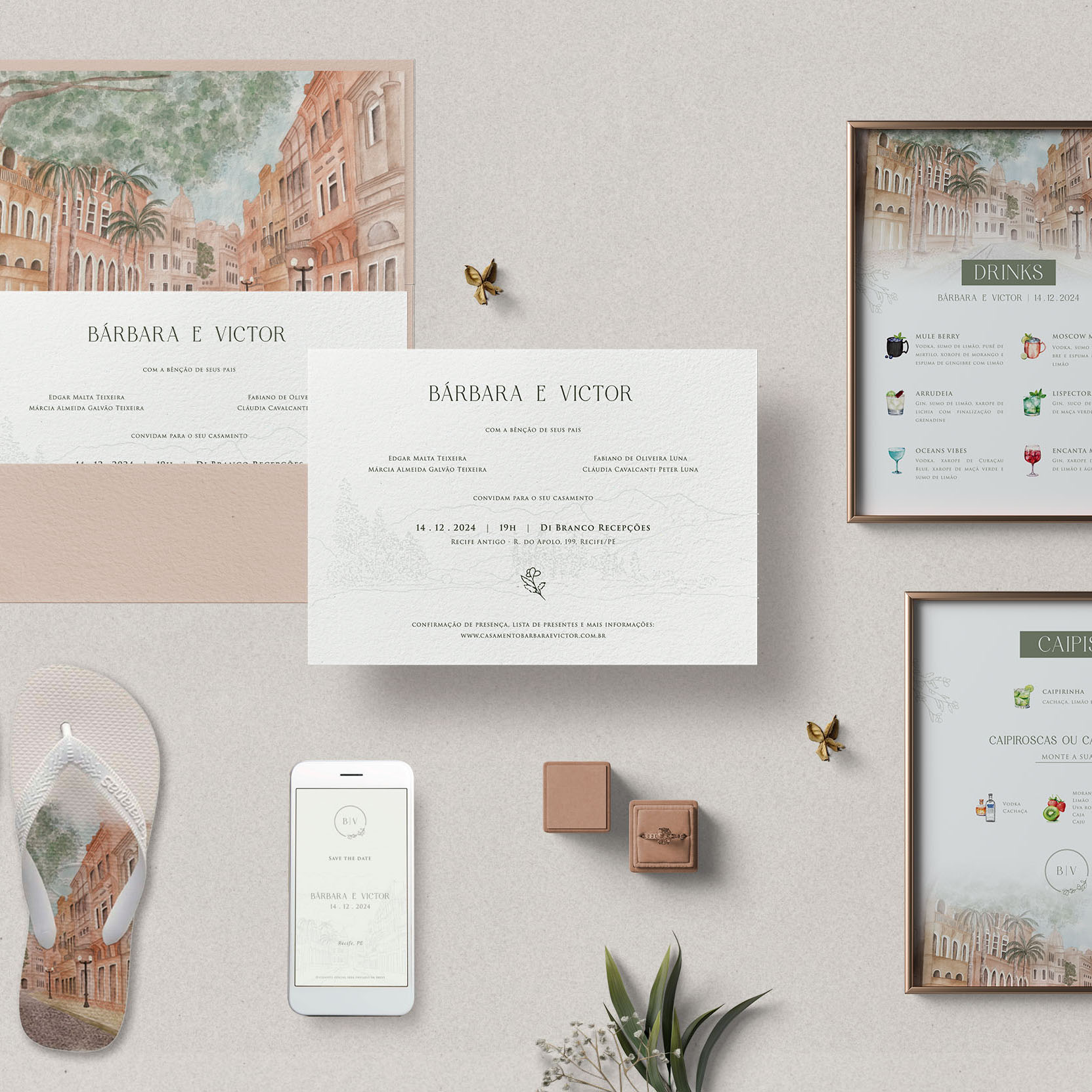 Identidade visual casamento - aquarela local mobile