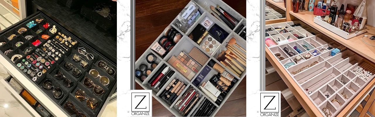 Organizador de make em veludo