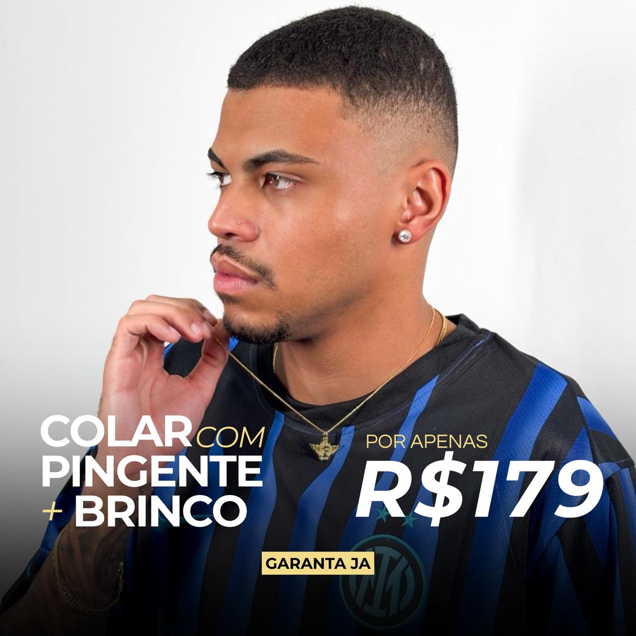 Kit corrente com brinco mobile