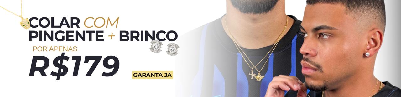 Kit corrente com brinco