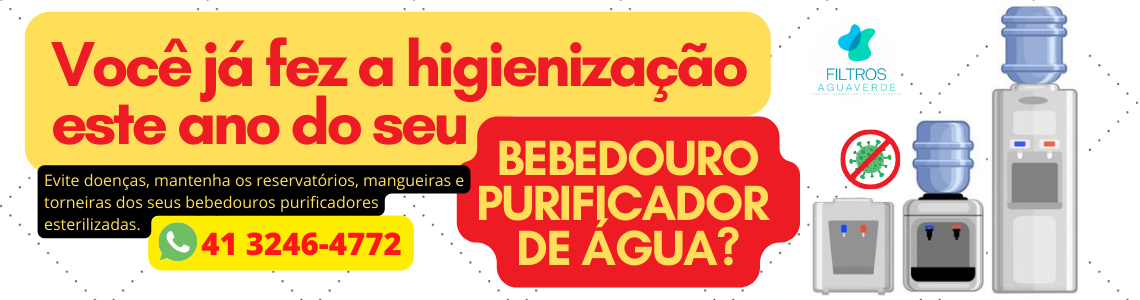 Higienização em bebedouros purificadores
