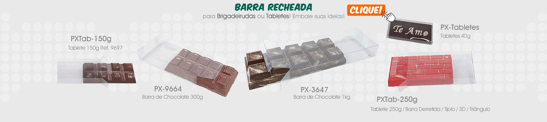 Caixa para Barra de Chocolate e Tabletes