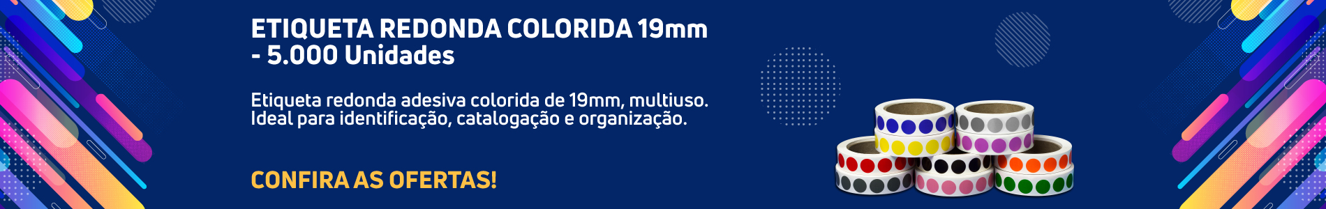Etiqueta Redonda Colorida 19mm
