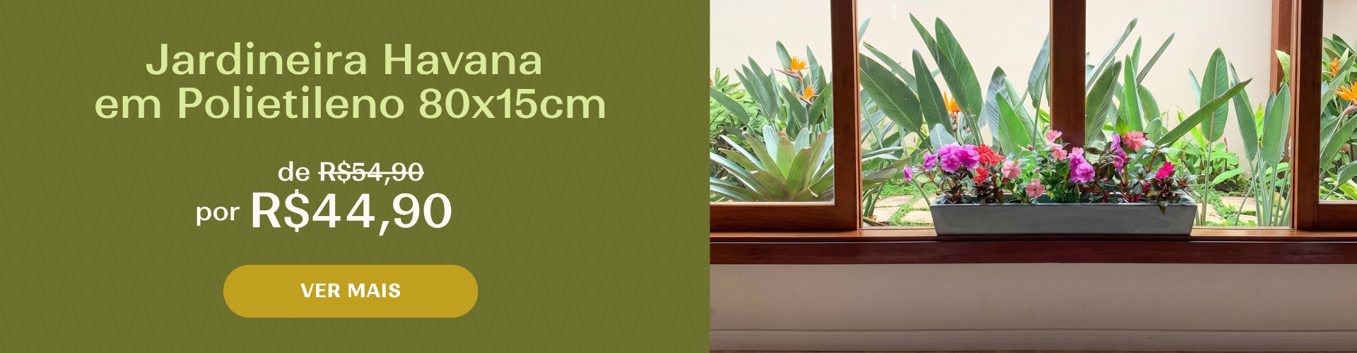 Jardineira Havana  em Polietileno 80x15cm