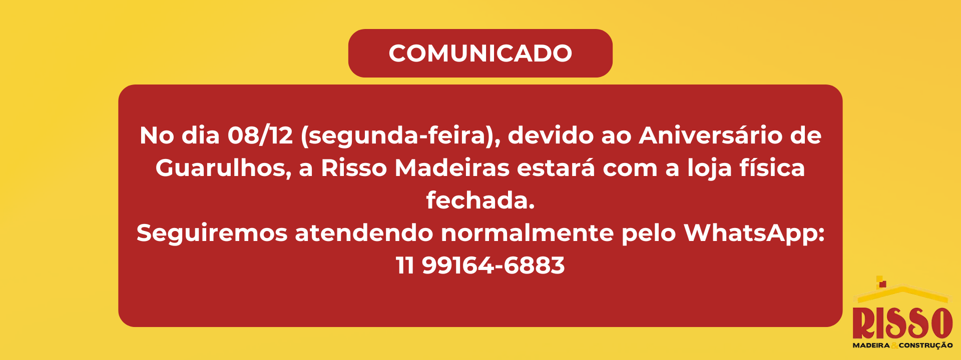 aviso feriado