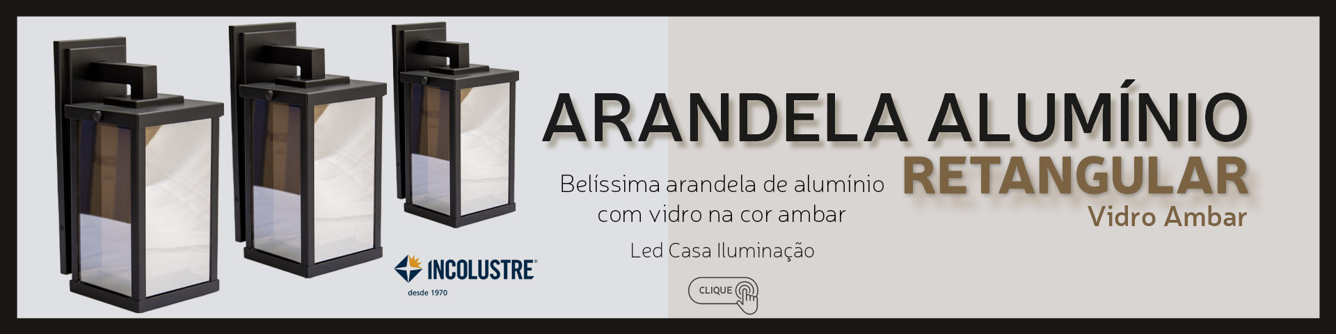 Arandela Aluminio Retangular Reflex Incolustre