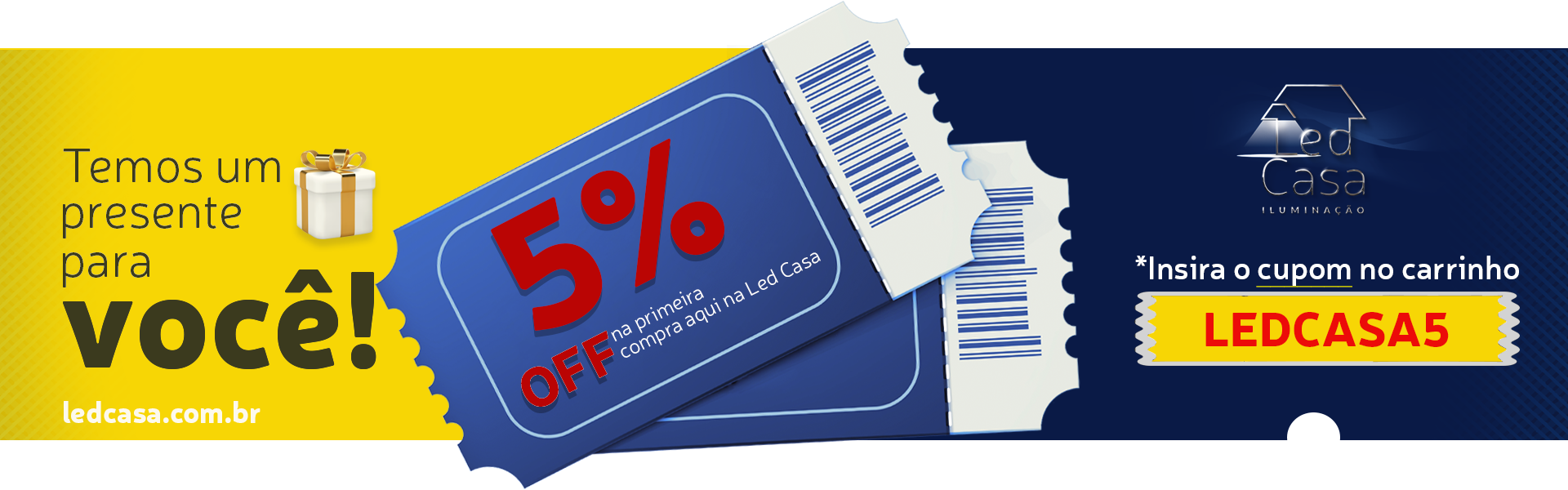 Bem-vindo à Led Casa - Cupom de desconto 5% OFF