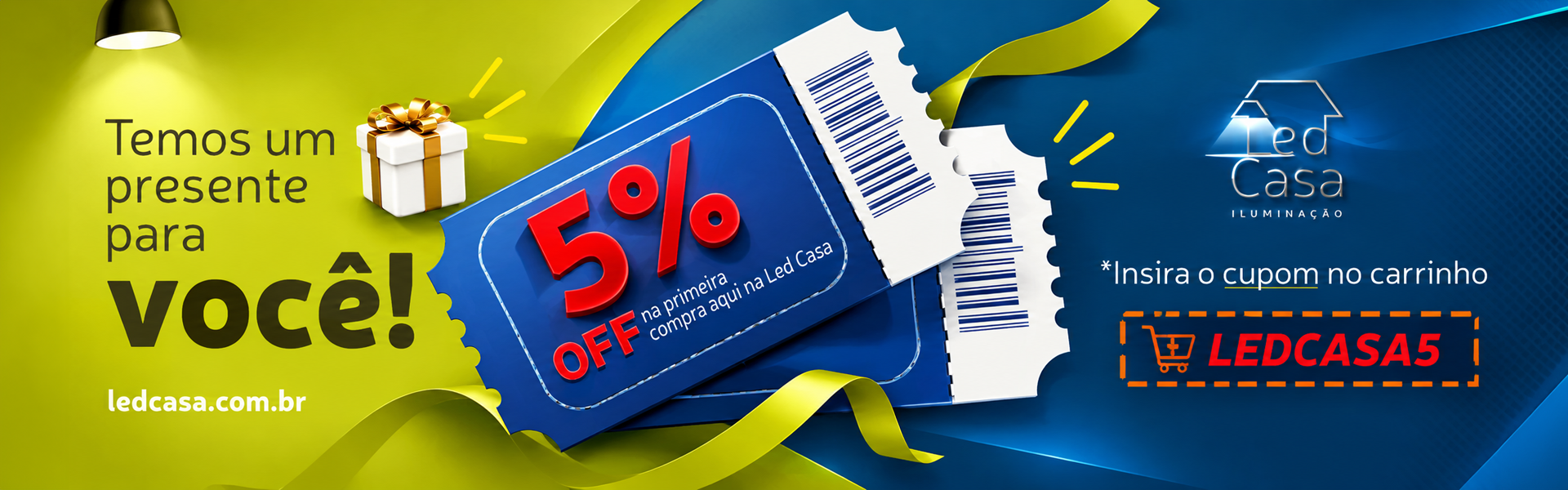 Bem-vindo à Led Casa - Cupom de desconto 5% OFF