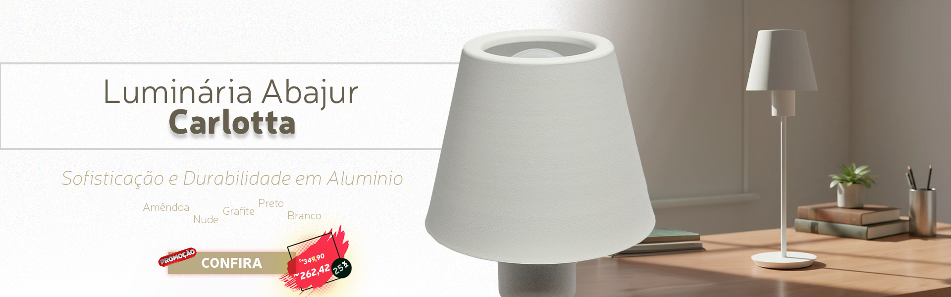 Luminária Abajur Carlotta
