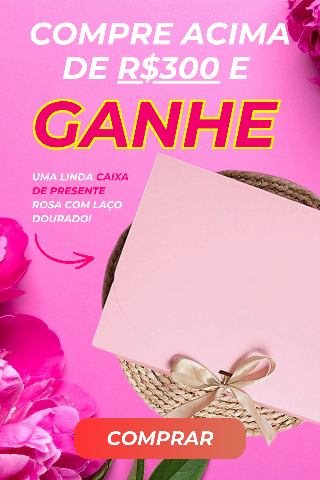 caixa presente rosa mobile