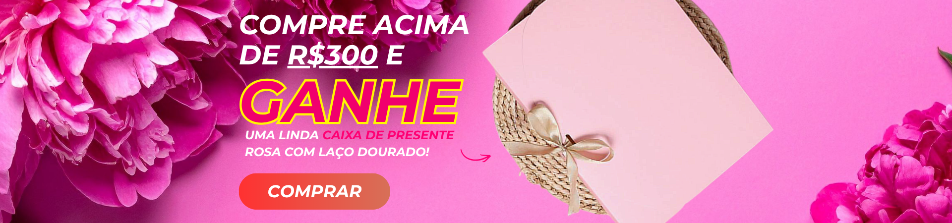 caixa presente rosa