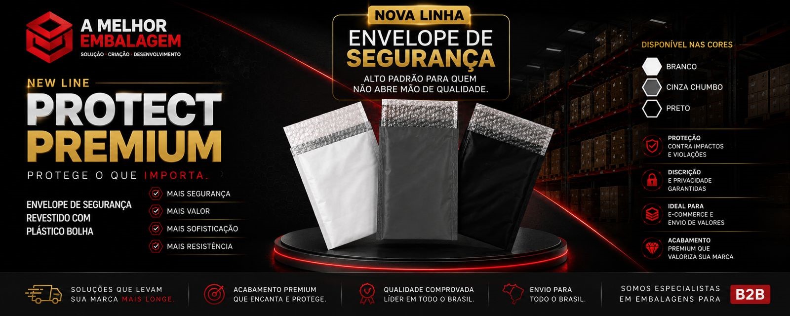 Envelope de segurança com plástico bolha