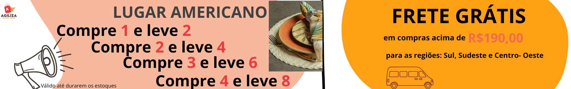 Lugar americano desconto progressivo