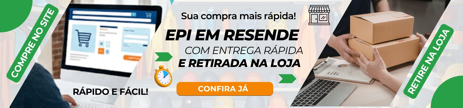 Banner Compre On line retire na Loja