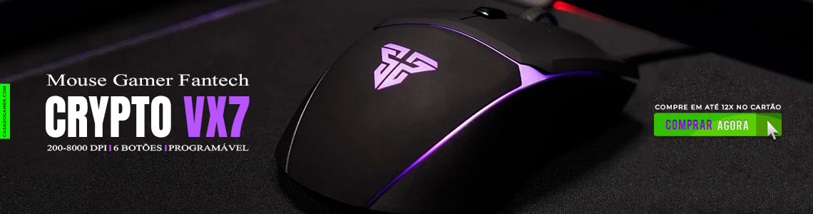 Mouse Gamer Fantech Crypto VX7 8000 DPI com Macro | Casa do Gamer