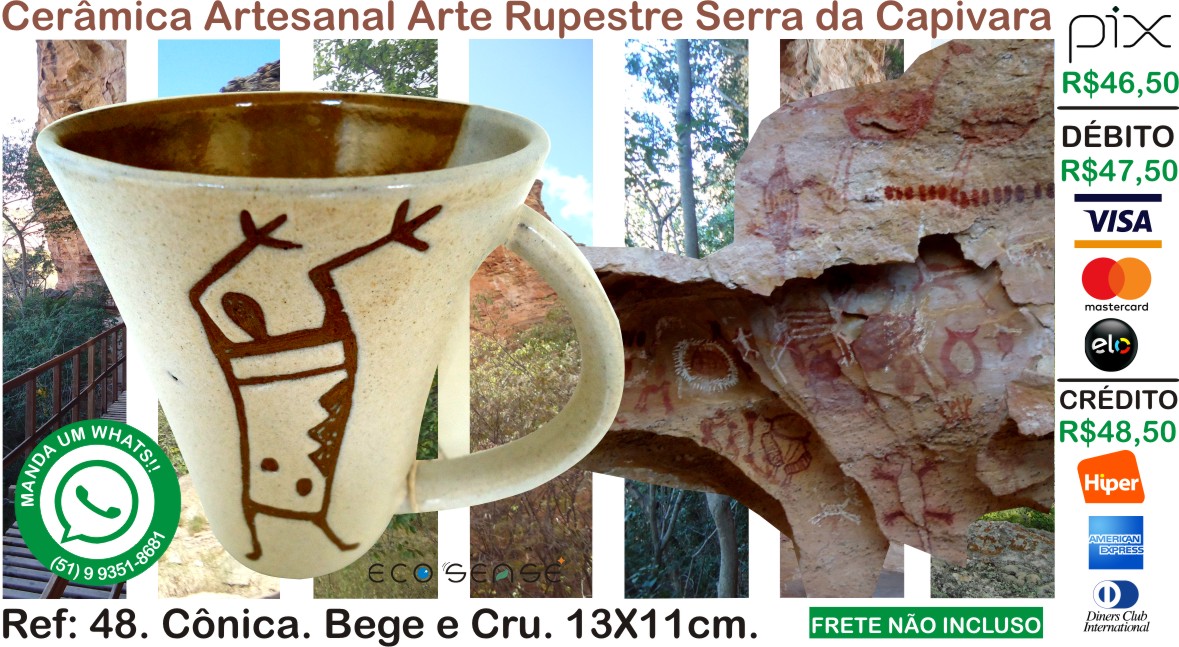 Caneca Cônica Cerâmica Serra da Capivara