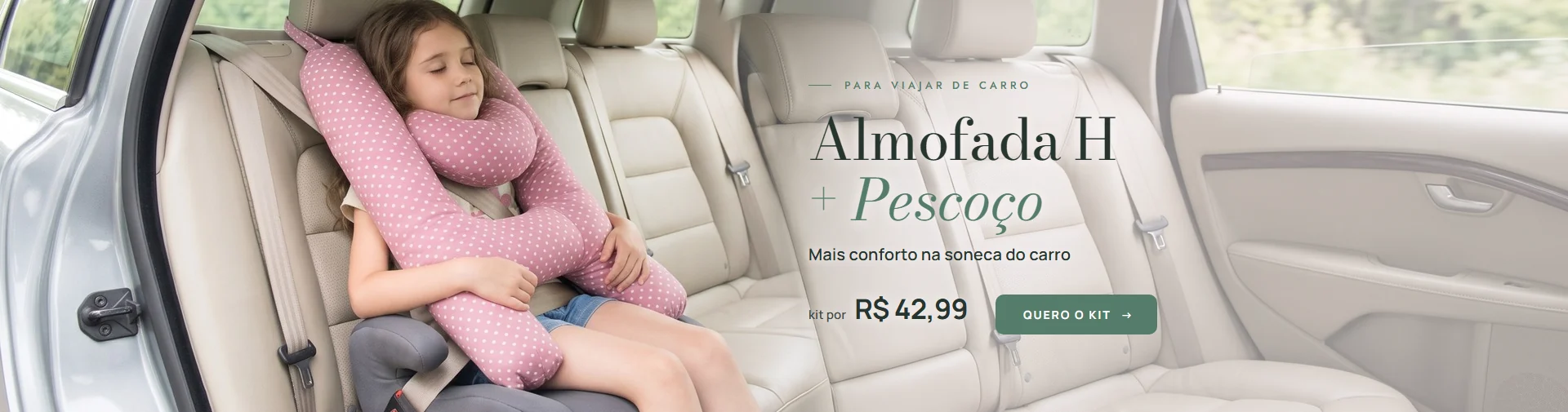 Kit Almofada H + Pescoço para carro