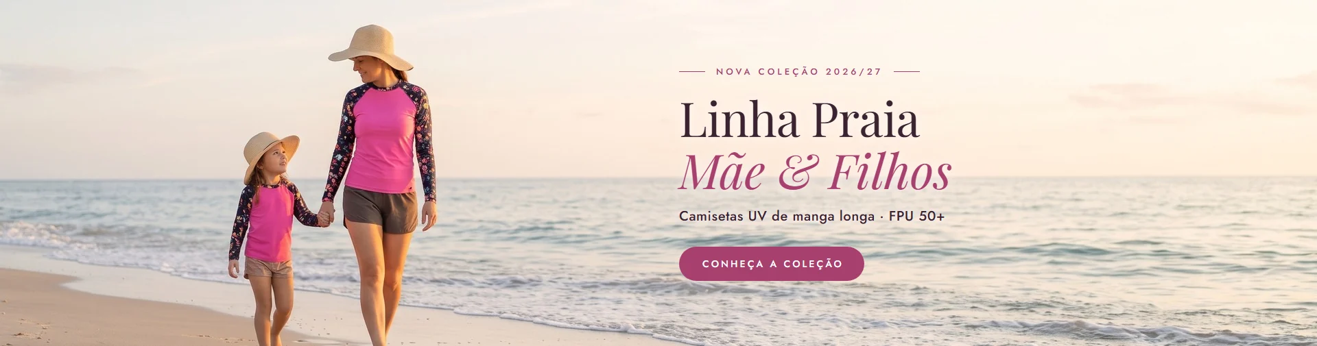 Linha Praia Mãe e Filhos - camisetas UV