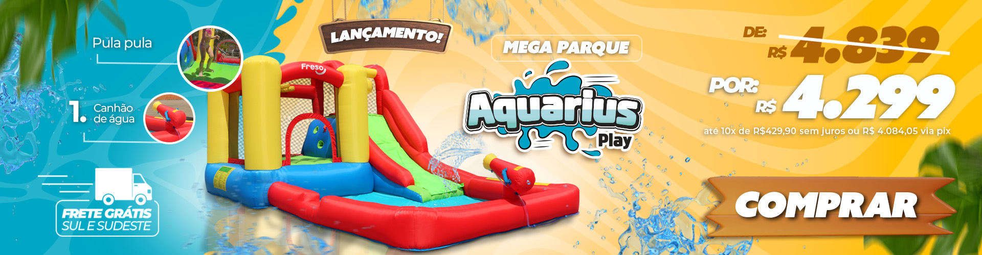 Lançamento Inflável Aquarius Play