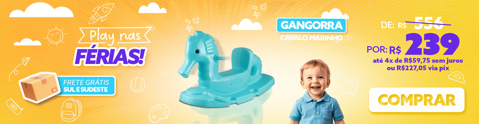 Gangorra Cavalo Baby Julho