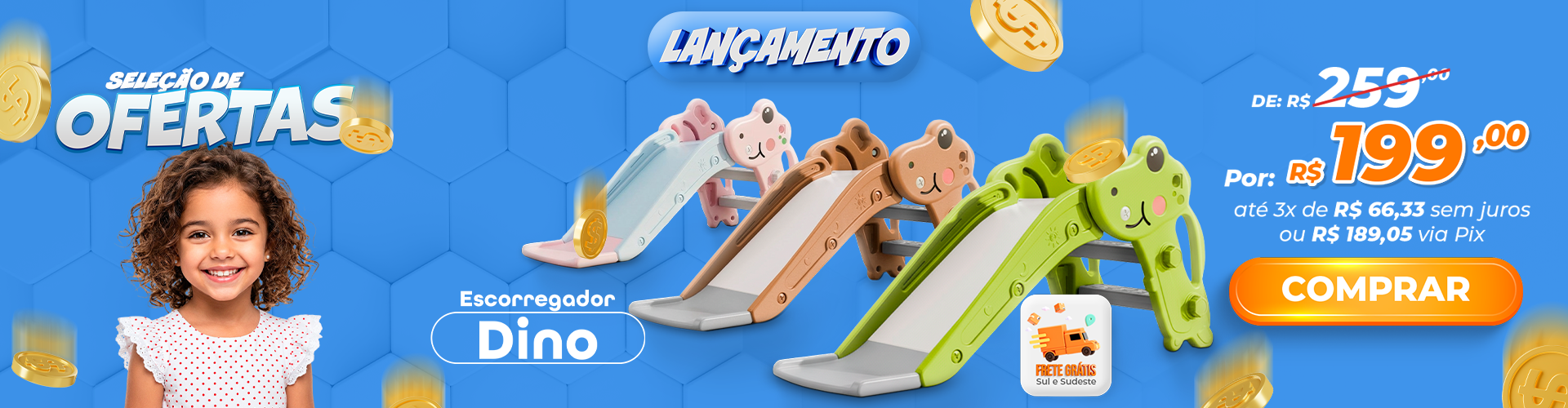 Escorregador Dino - Lançamento