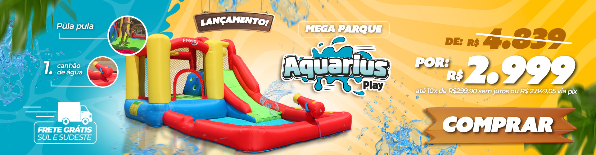 Lançamento Inflável Aquarius Play