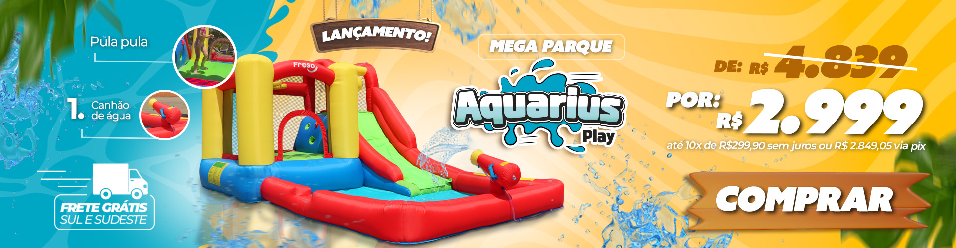 Lançamento Inflável Aquarius Play