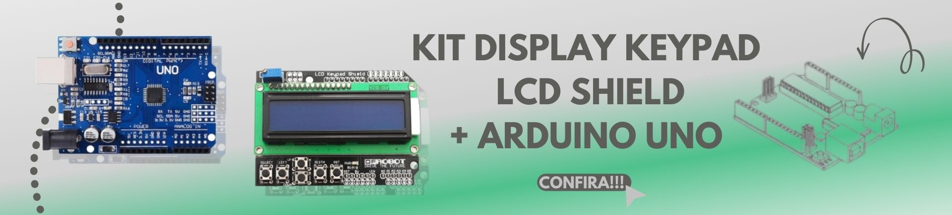 Kit Arduino Uno + Display Shield