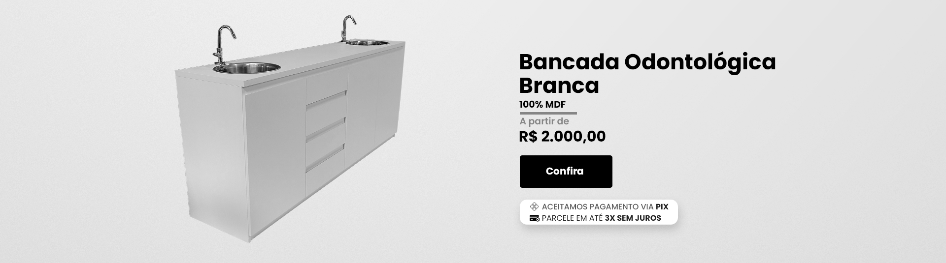 Bancada Odontológica Branco TX