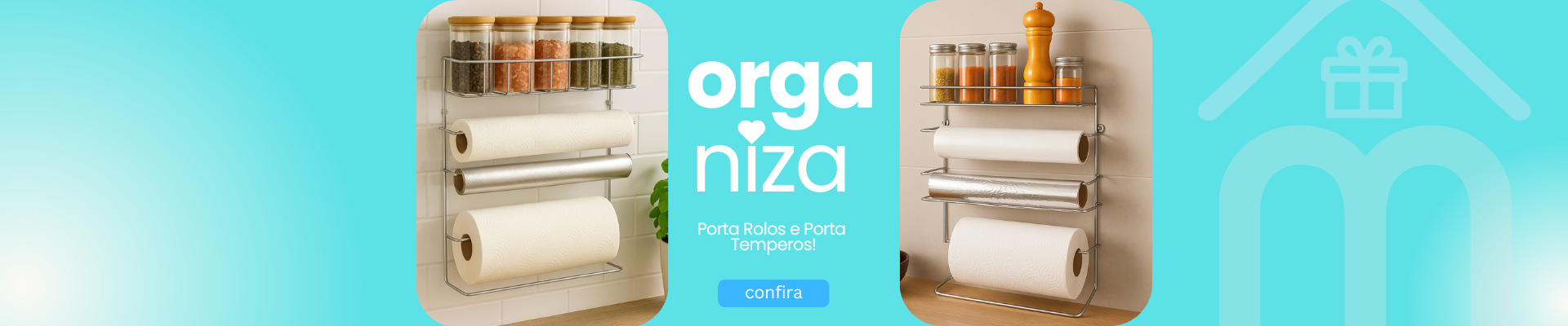 Suportes Porta Rolos e Porta Temperos Cozinha