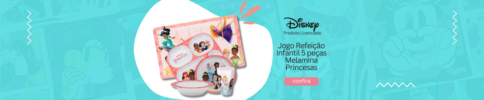 Conjunto Refeição Infantil Princesas Disney