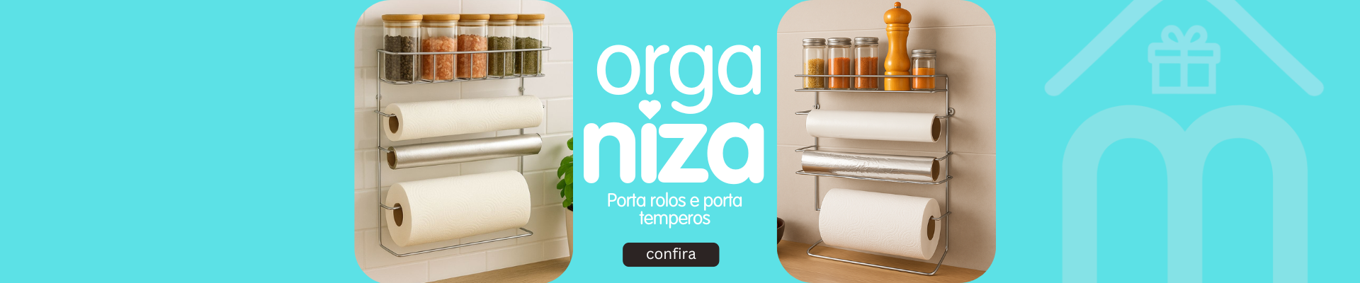 Suportes Porta Rolos e Porta Temperos Cozinha