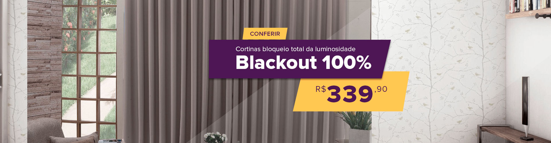 Promoção Cortina Blackout 100%