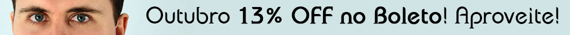 Banner Tarja Outubro 13% OFF no Boleto