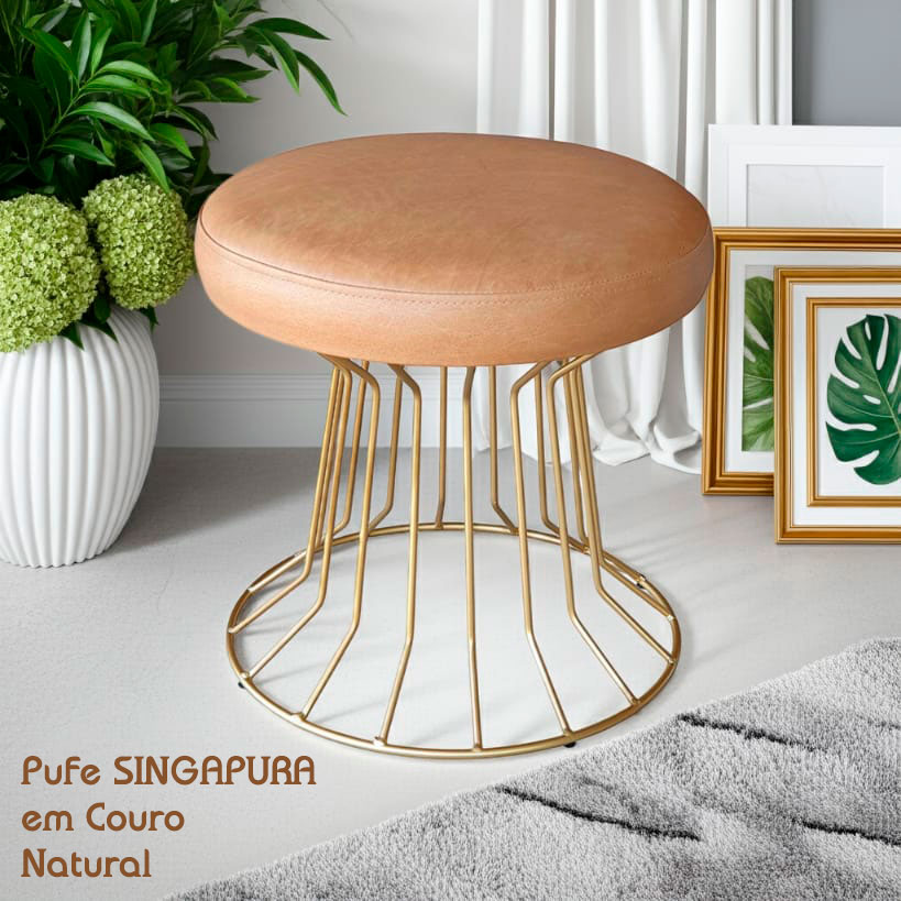 Pufe Couro Natural @Mobile