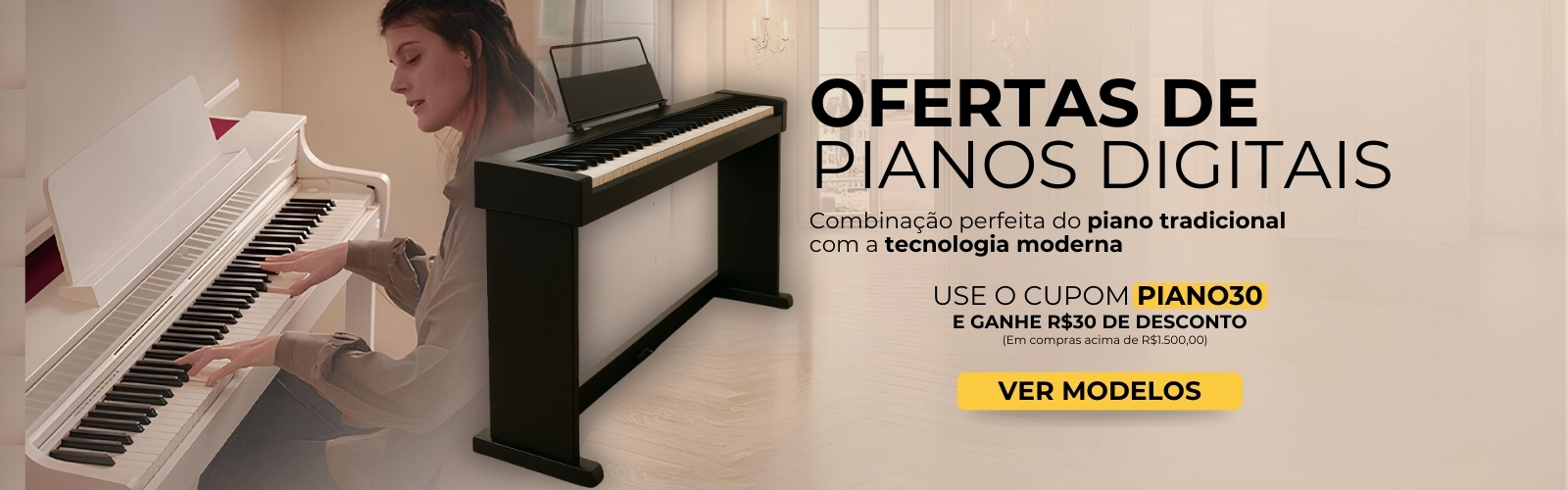 Banner site pianos digitais