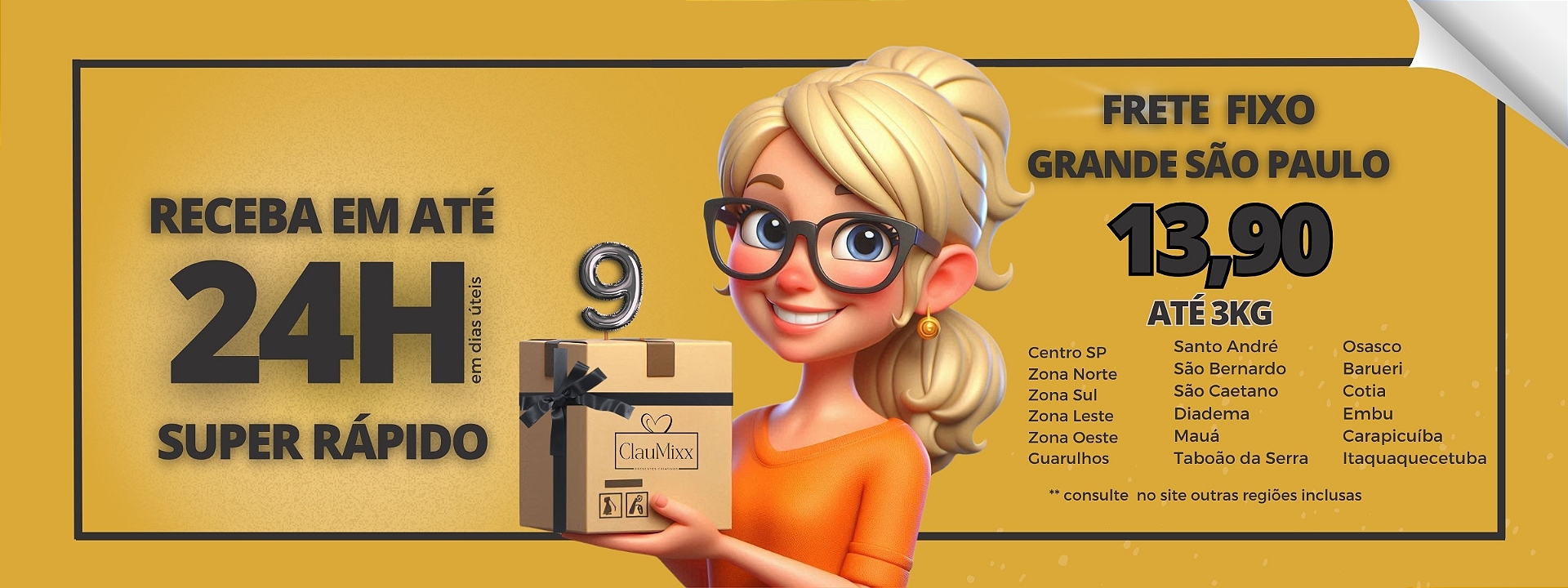ClauMixx - Frete fixo - Banner