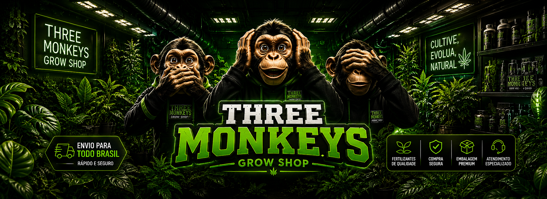 Three Monkeys Grow Shop - Equipamentos para Cultivo Indoor