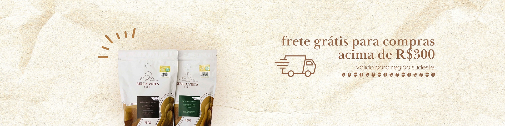 frete grátis para cafés
