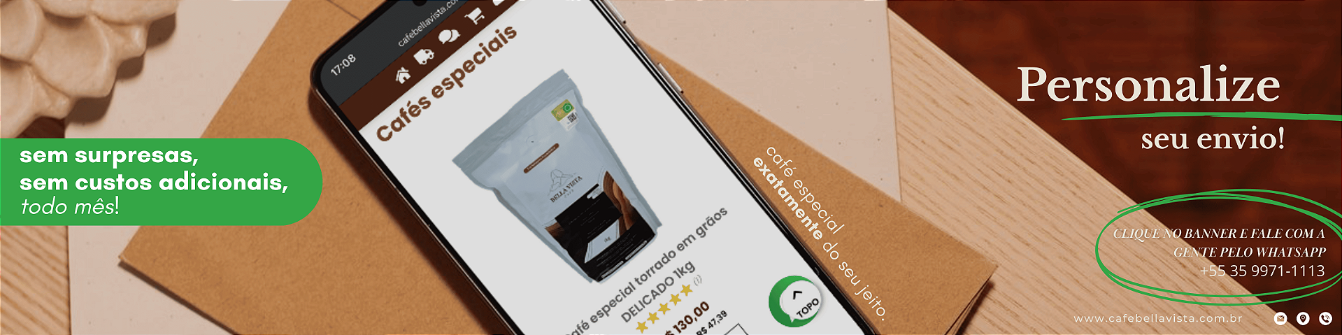 Personalize seu envio