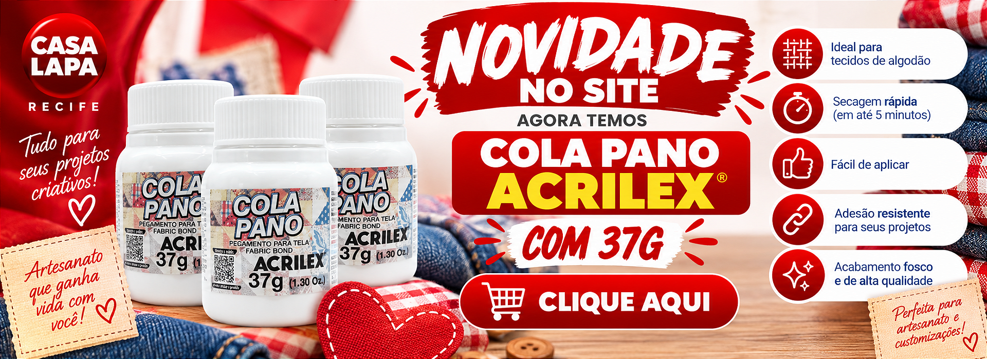 BANNER DA COLA PANO ACRILEX 37G