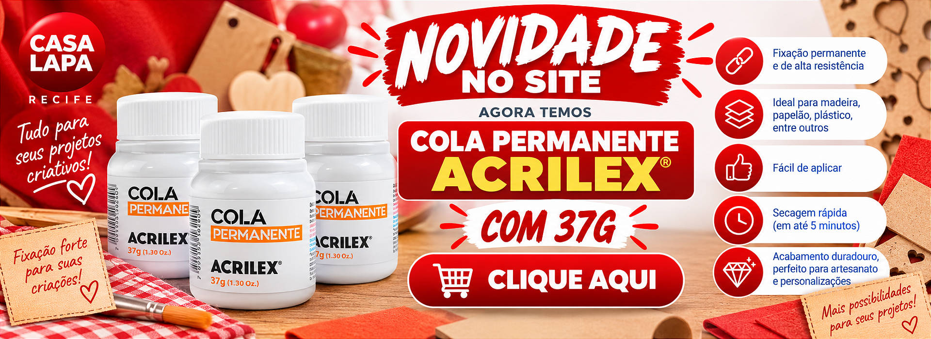 BANNER DA COLA PERMANENTE ACRILEX 37G