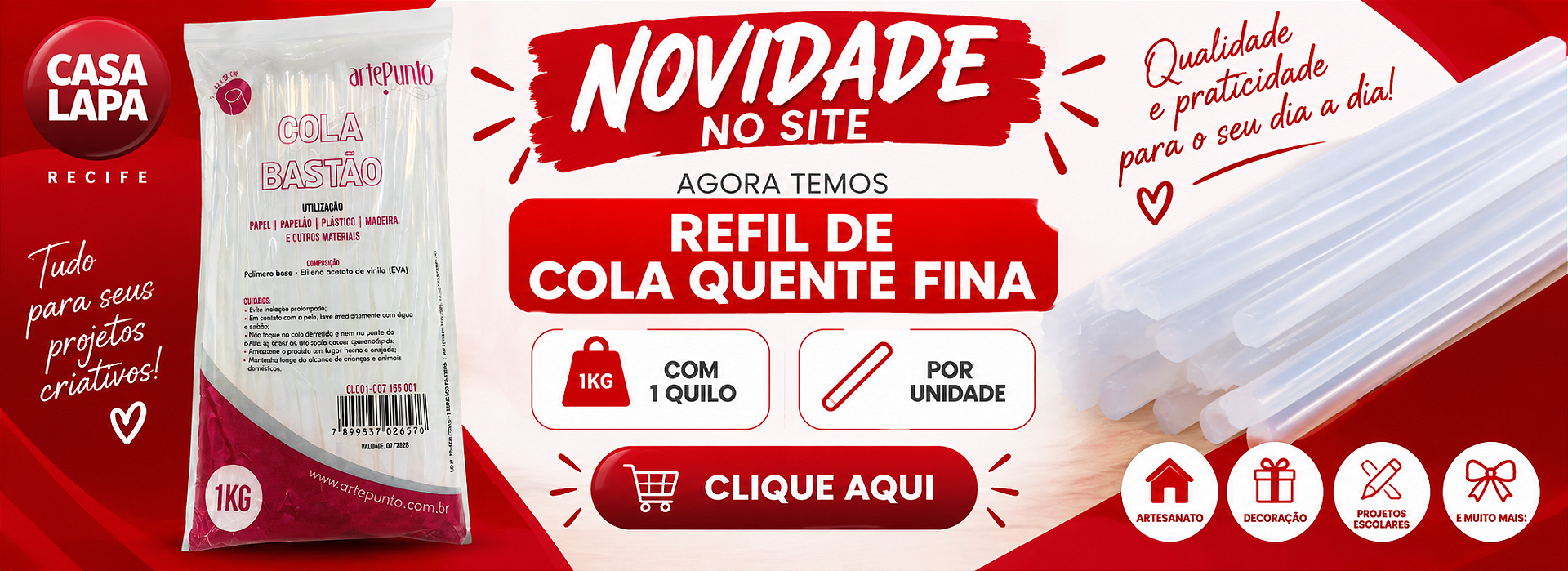 BANNER DO REFIL DE COLA QUENTE FINA