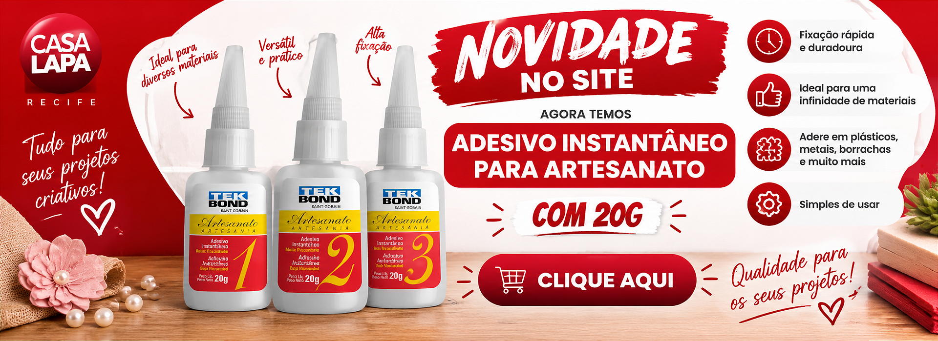 Banner da cola intantânea PARA ARTESANATO