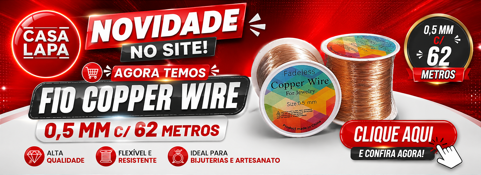 Banner do Fio Copper Wire c/ 62 metros