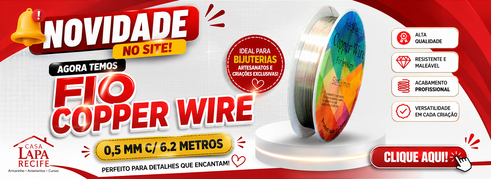 Banner do Fio Copper Wire 0,5 mm