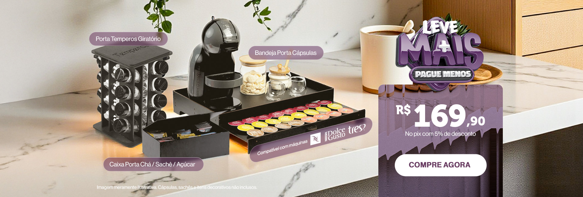 Leve Mais Pague Menos Bandeja Porta Tempero Porta Cha