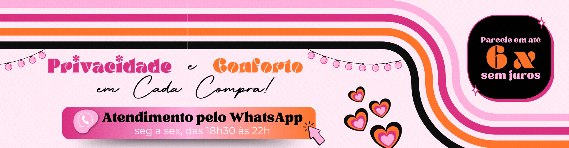 Full Banner - 6x sem juros e atendimento whats